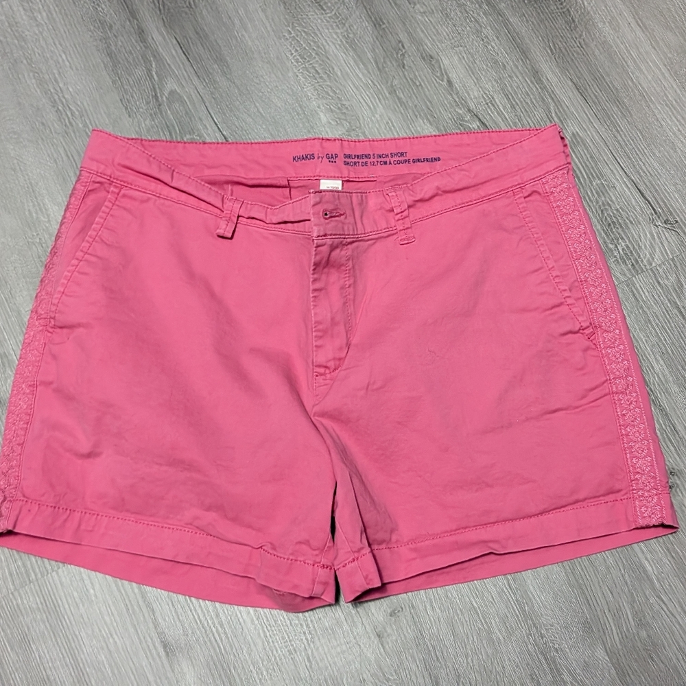 GAP Hot Pink Mid-Rise Cotton Bermuda Shorts - Picture 1 of 4